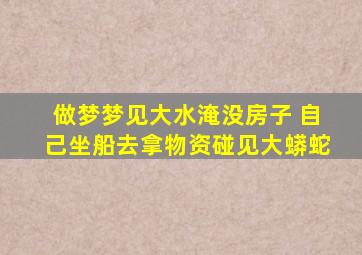 做梦梦见大水淹没房子 自己坐船去拿物资碰见大蟒蛇